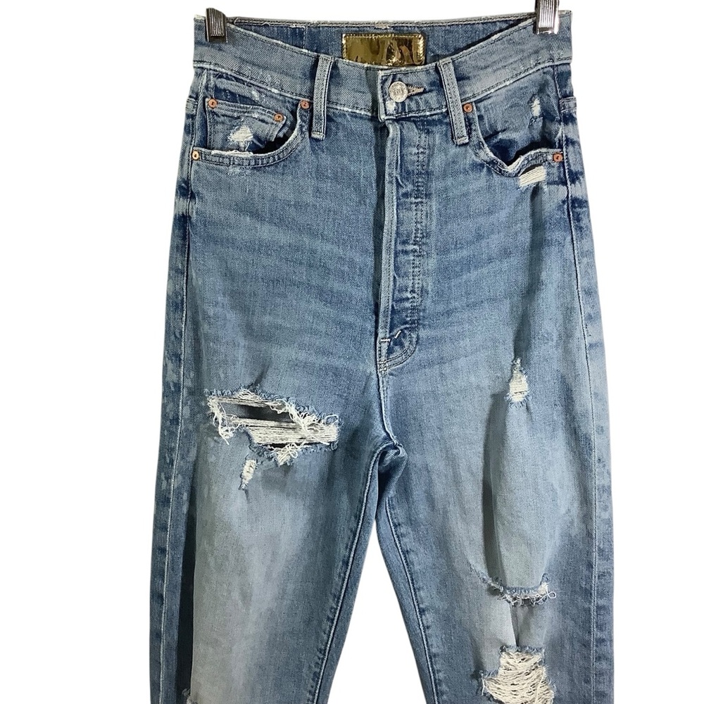 MOTHER Superior The Tune Up Hover Cuff Jeans Distressed Button Fly - Picture 2 of 16